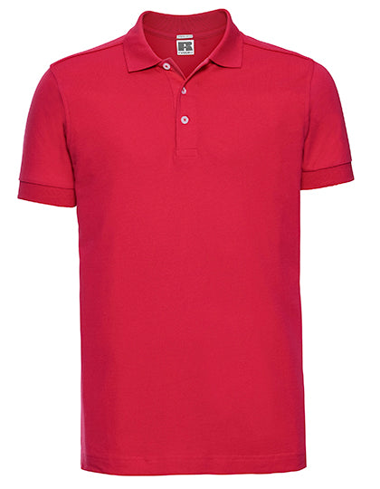 Slim-Fit Stretch-Piqué-Polo von Russell – Produkt- und Farbansicht für Textildruck und Stickerei