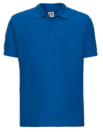 Piqué-Poloshirt aus Baumwolle von Russell – Produkt- und Farbansicht für Textildruck und Stickerei