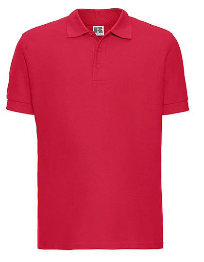 Piqué-Poloshirt aus Baumwolle von Russell – Produkt- und Farbansicht für Textildruck und Stickerei