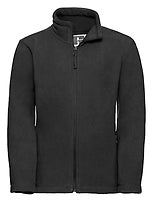 Russell Athletic Kinder-Fleecejacke Outdoor in Black – mit Firmenlogo individualisierbar