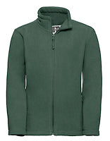 Russell Athletic Kinder-Fleecejacke Outdoor in Bottle Green – mit Firmenlogo individualisierbar