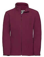 Russell Athletic Kinder-Fleecejacke Outdoor in Burgundy – mit Firmenlogo individualisierbar