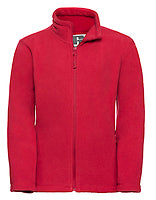 Russell Athletic Kinder-Fleecejacke Outdoor in Classic Red – mit Firmenlogo individualisierbar