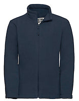 Russell Athletic Kinder-Fleecejacke Outdoor in French Navy – mit Firmenlogo individualisierbar