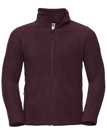 Russell Athletic Men´s Full Zip Outdoor Fleece in Burgundy – mit Firmenlogo individualisierbar