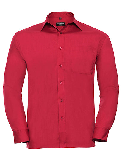 Men´s L/S Poly-Cotton Easy Care Poplin Shirt von Russell – Produkt- und Farbansicht für Textildruck und Stickerei