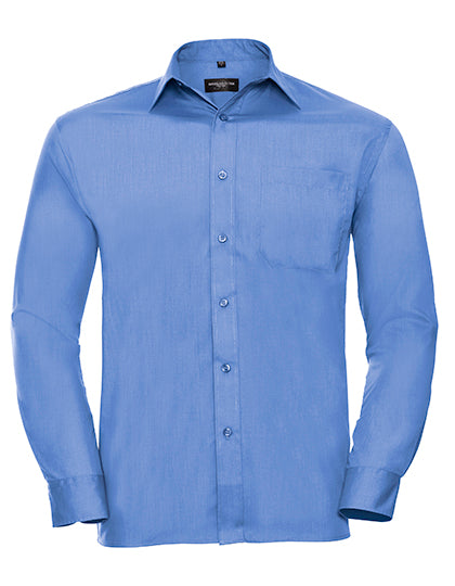 Men´s L/S Poly-Cotton Easy Care Poplin Shirt von Russell – Produkt- und Farbansicht für Textildruck und Stickerei