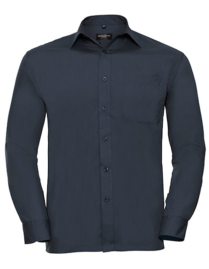 Men´s L/S Poly-Cotton Easy Care Poplin Shirt von Russell – Produkt- und Farbansicht für Textildruck und Stickerei