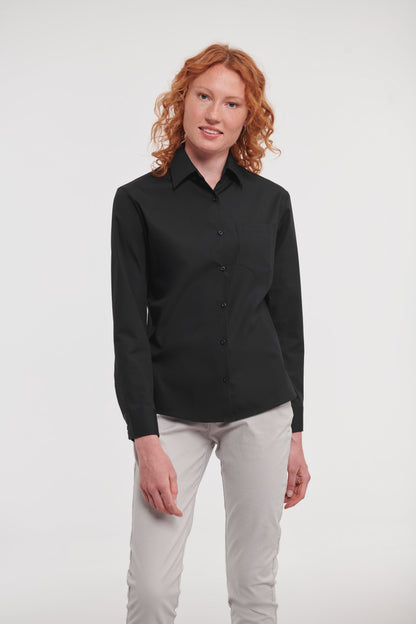 Ladies´ L/S Pure Cotton Easy Care Poplin Shirt