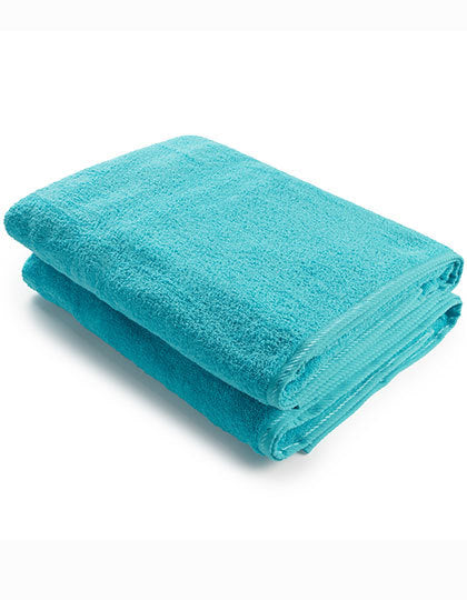 Premium Duschtuch 70 × 140 cm AR036 in Aqua Blue – für Firmenlogo individualisierbar