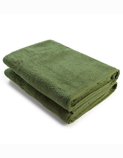 Premium Duschtuch 70 × 140 cm AR036 in Army Green – für Firmenlogo individualisierbar