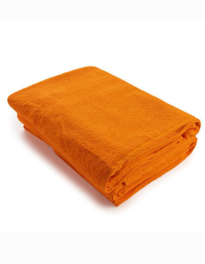 Premium Duschtuch 70 × 140 cm AR036 in Bright Orange – für Firmenlogo individualisierbar