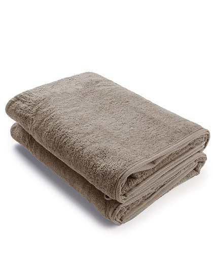 Premium Duschtuch 70 × 140 cm AR036 in Cappuccino – für Firmenlogo individualisierbar