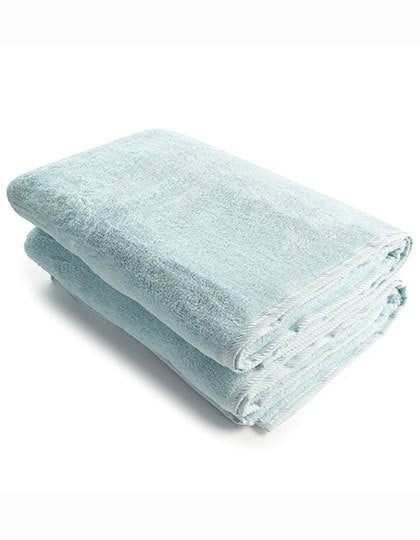 Premium Duschtuch 70 × 140 cm AR036 in Light Blue – für Firmenlogo individualisierbar