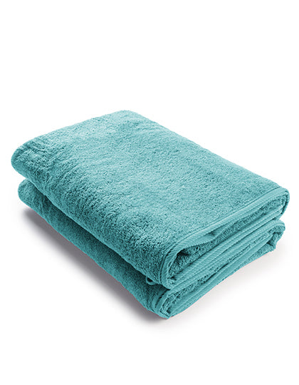 Premium Duschtuch 70 × 140 cm AR036 in Pacific Blue – für Firmenlogo individualisierbar