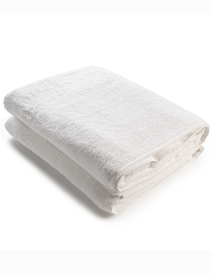 Premium Duschtuch 70 × 140 cm AR036 in White – für Firmenlogo individualisierbar