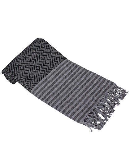 Hamam-Handtuch Kusadasi AR051 in Black/Grey – für Firmenlogo individualisierbar
