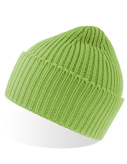 Recycelte Oak Beanie AT100 in Acid Green – für Firmenlogo individualisierbar