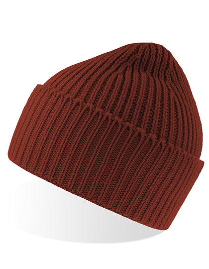 Recycelte Oak Beanie AT100 in Rusty – für Firmenlogo individualisierbar