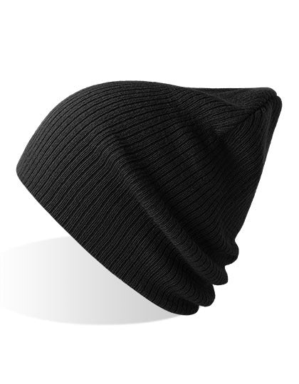 Recycelte Brad Beanie AT122 in Black – für Firmenlogo individualisierbar