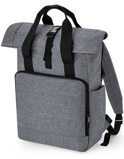 Recycelter Rolltop Laptop-Rucksack BG118L in Grey Marl – für Firmenlogo individualisierbar