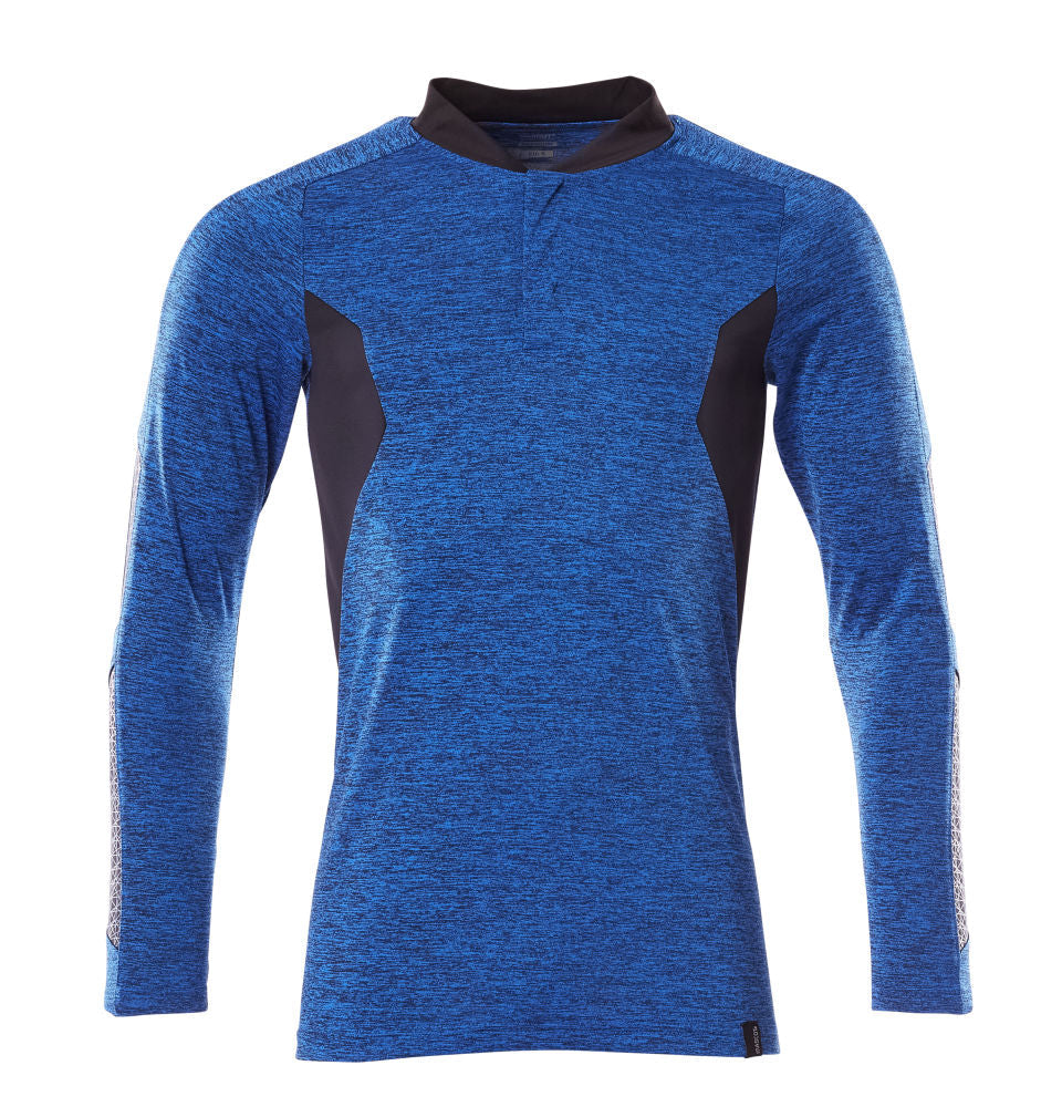 MASCOT ACCELERATE Polo-Shirt Langarm – 18081-810 – Farbe Azurblau/Schwarzblau
