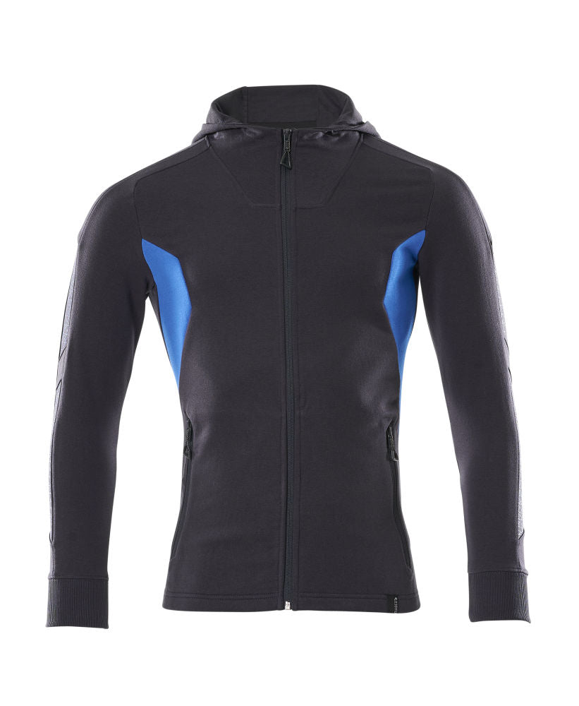 MASCOT ACCELERATE Kapuzenpullover mit Reißverschluss – 18584-962 – Farbe Schwarzblau/Azurblau