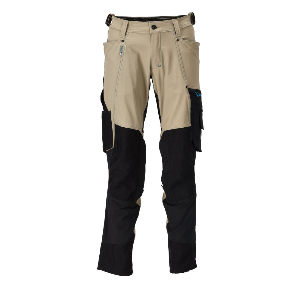 MASCOT ADVANCED Hose mit Knietaschen – 23179-311 – Farbe Hellkhaki/Schwarz