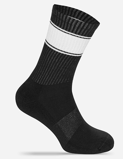 Farbige Tennis-Socken MRS5007 in Black/White – individualisierbare Socken für Firmen und Vereine