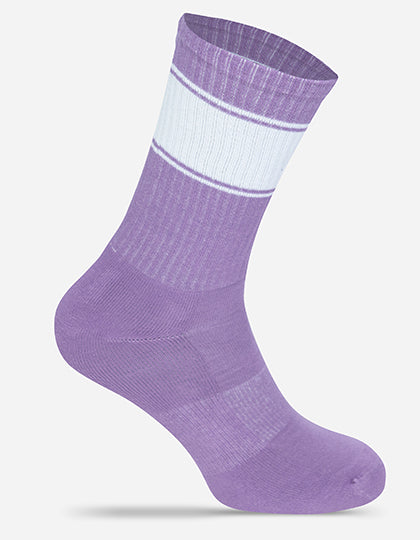 Farbige Tennis-Socken MRS5007 in Lilac/White – individualisierbare Socken für Firmen und Vereine