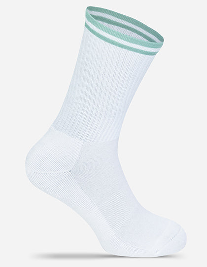 Premium Tennis-Socken MRS5008 in White/Mint – individualisierbare Socken für Firmen und Vereine