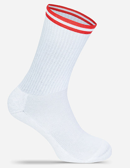 Premium Tennis-Socken MRS5008 in White/Red – individualisierbare Socken für Firmen und Vereine